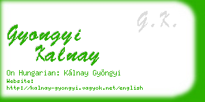 gyongyi kalnay business card