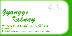 gyongyi kalnay business card